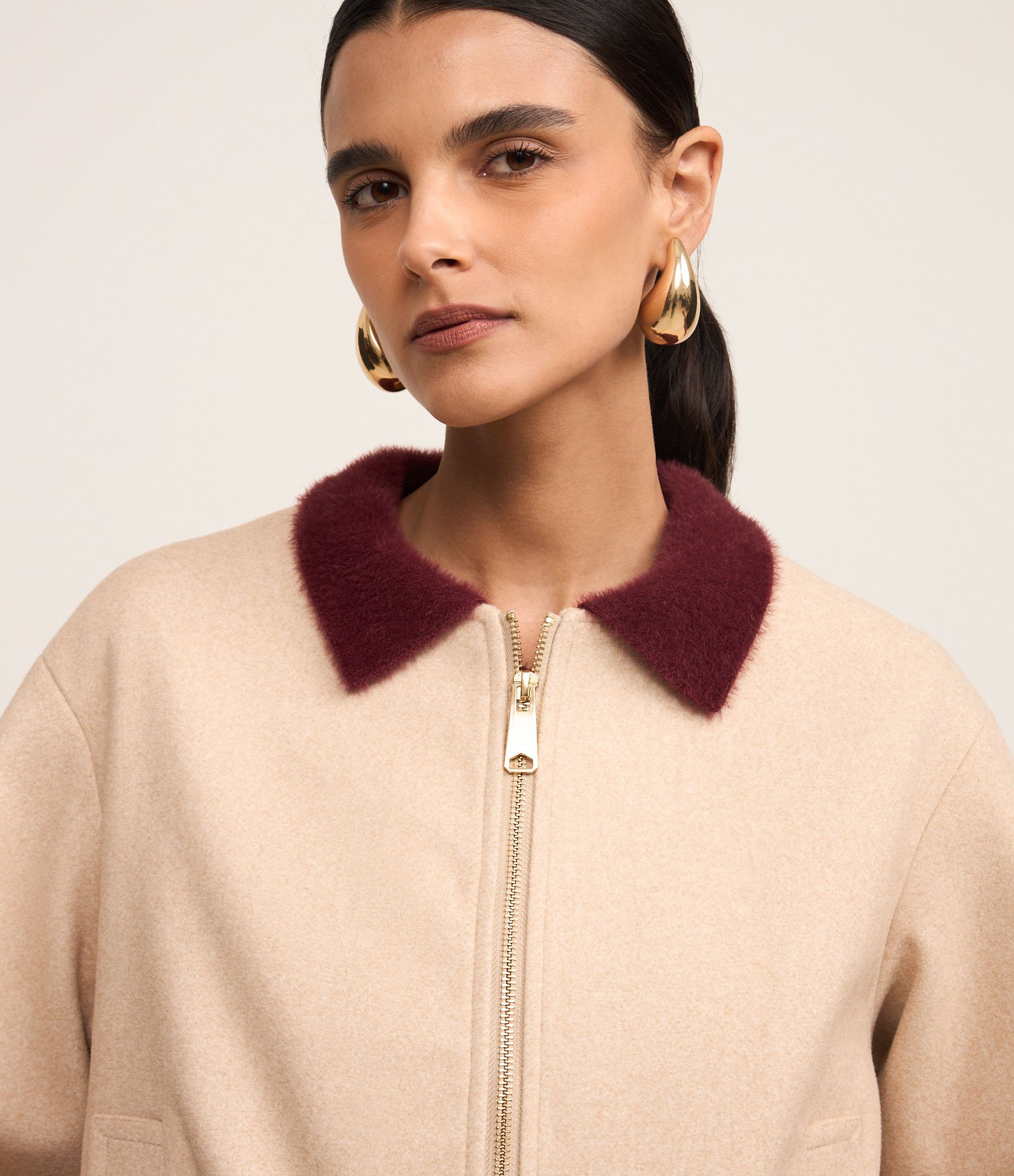 Jaqueta Bomber Balonê em Polyvelour com Bolsos e Zíper Off White 5