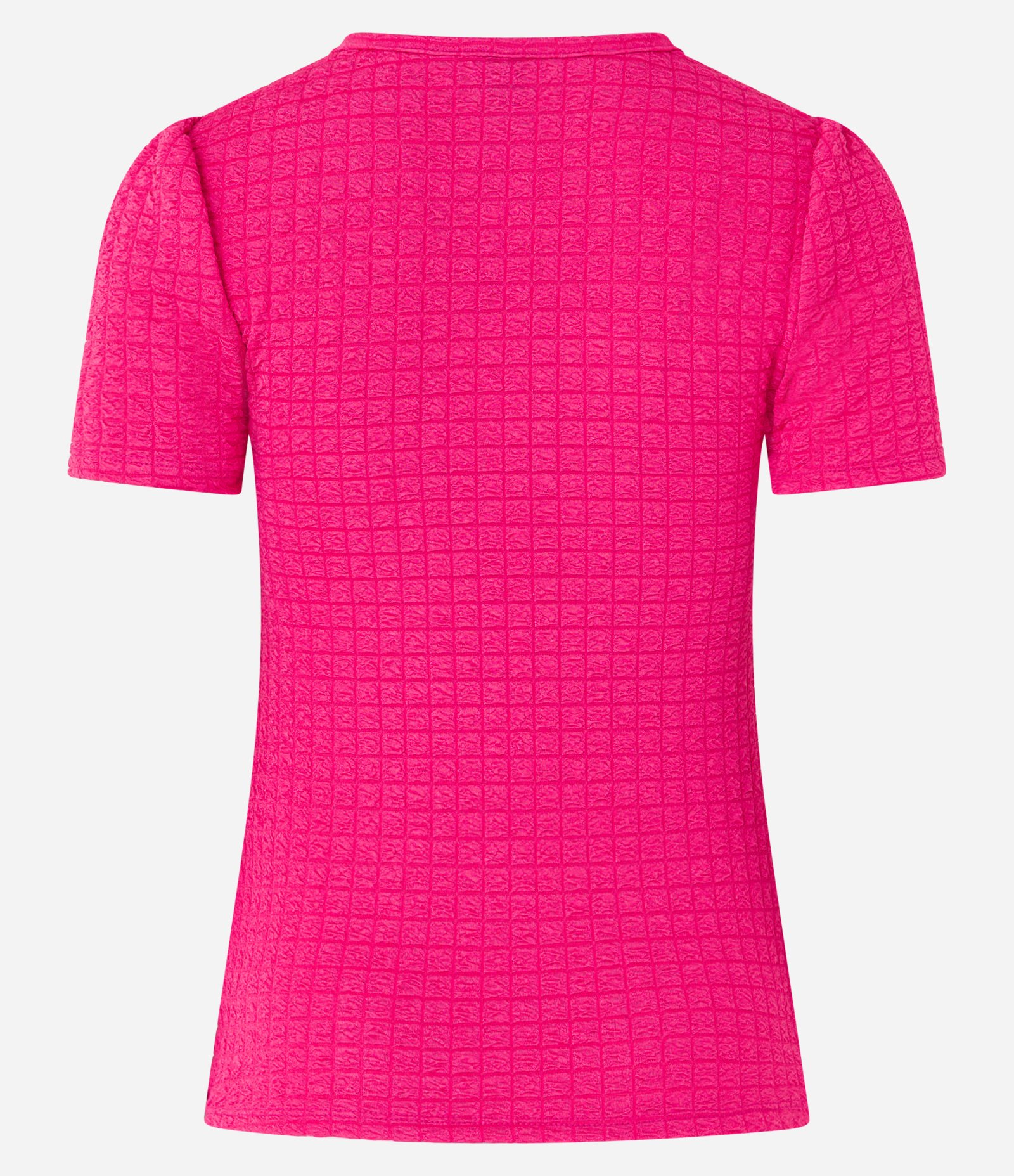 Blusa Manga Curta com Textura Xadrez Rosa 6