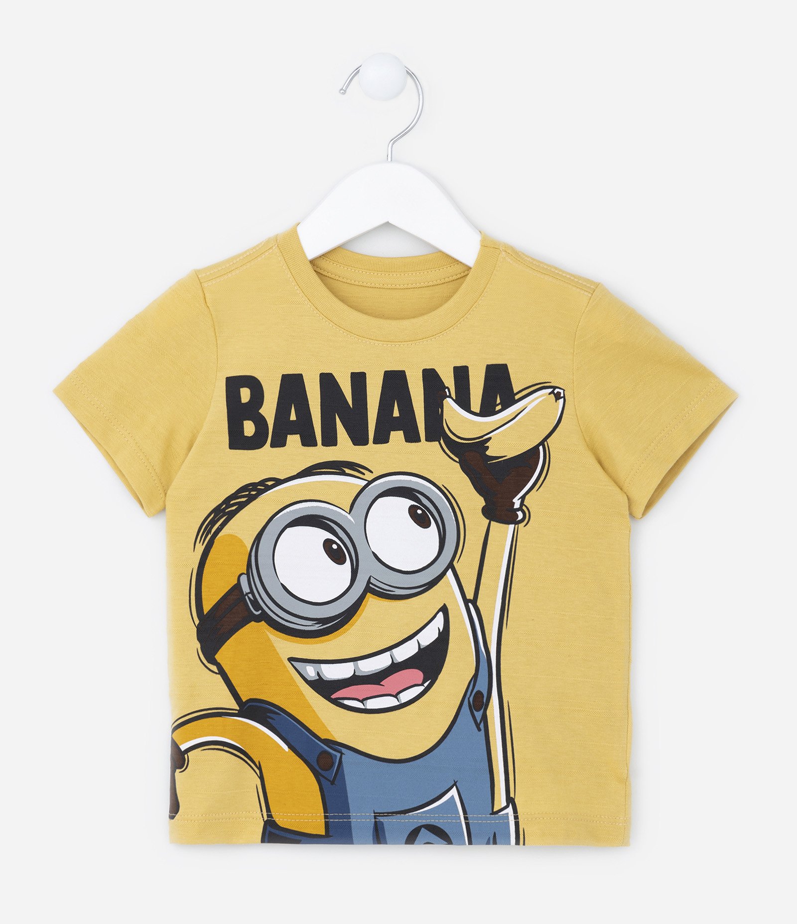 Camiseta Infantil em Algodão Estampa Minion Banana - Tam 2 a 5 anos Amarelo 1