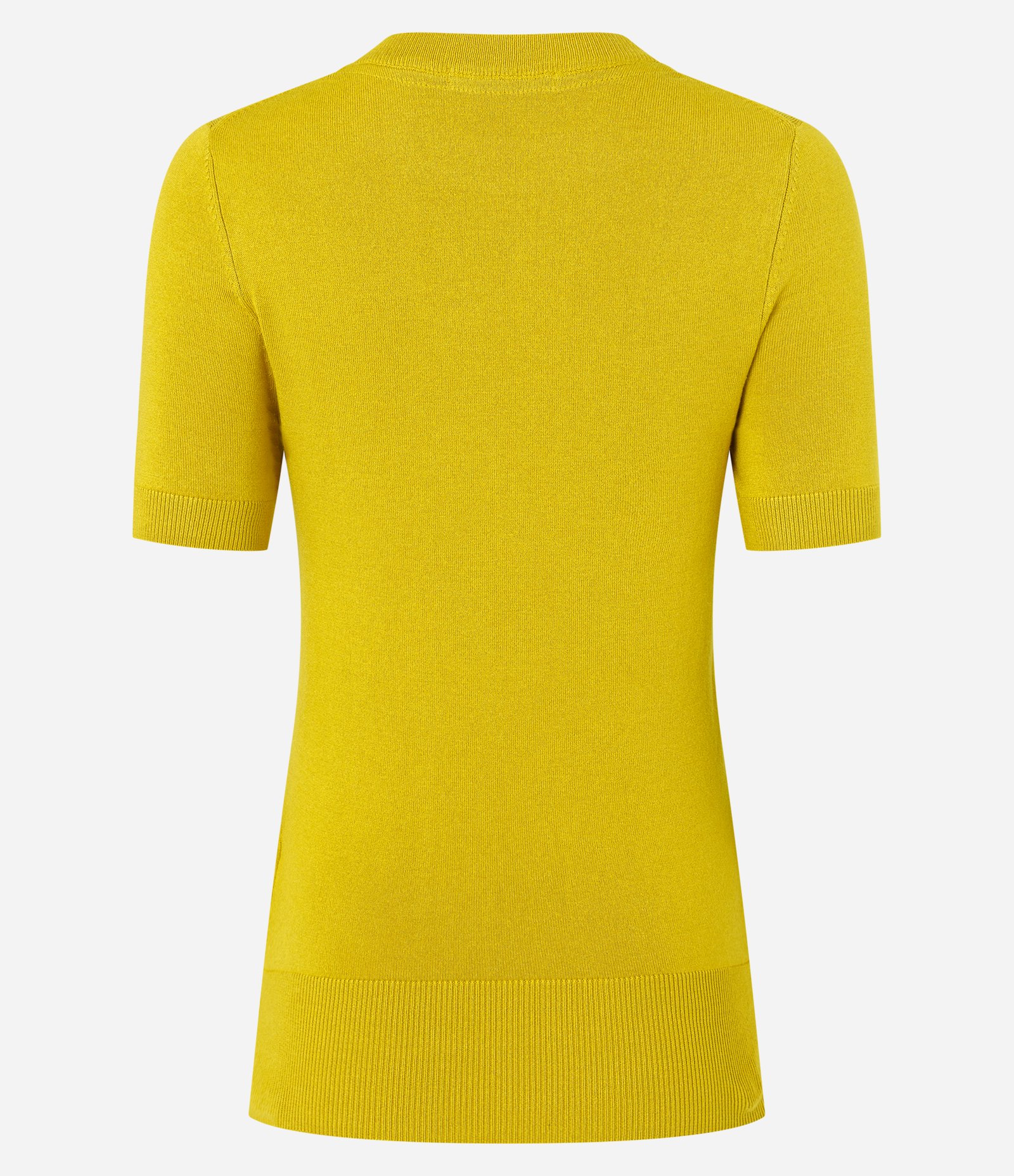 Blusa Básica em Tricô com Barra Canelada Amarelo 7