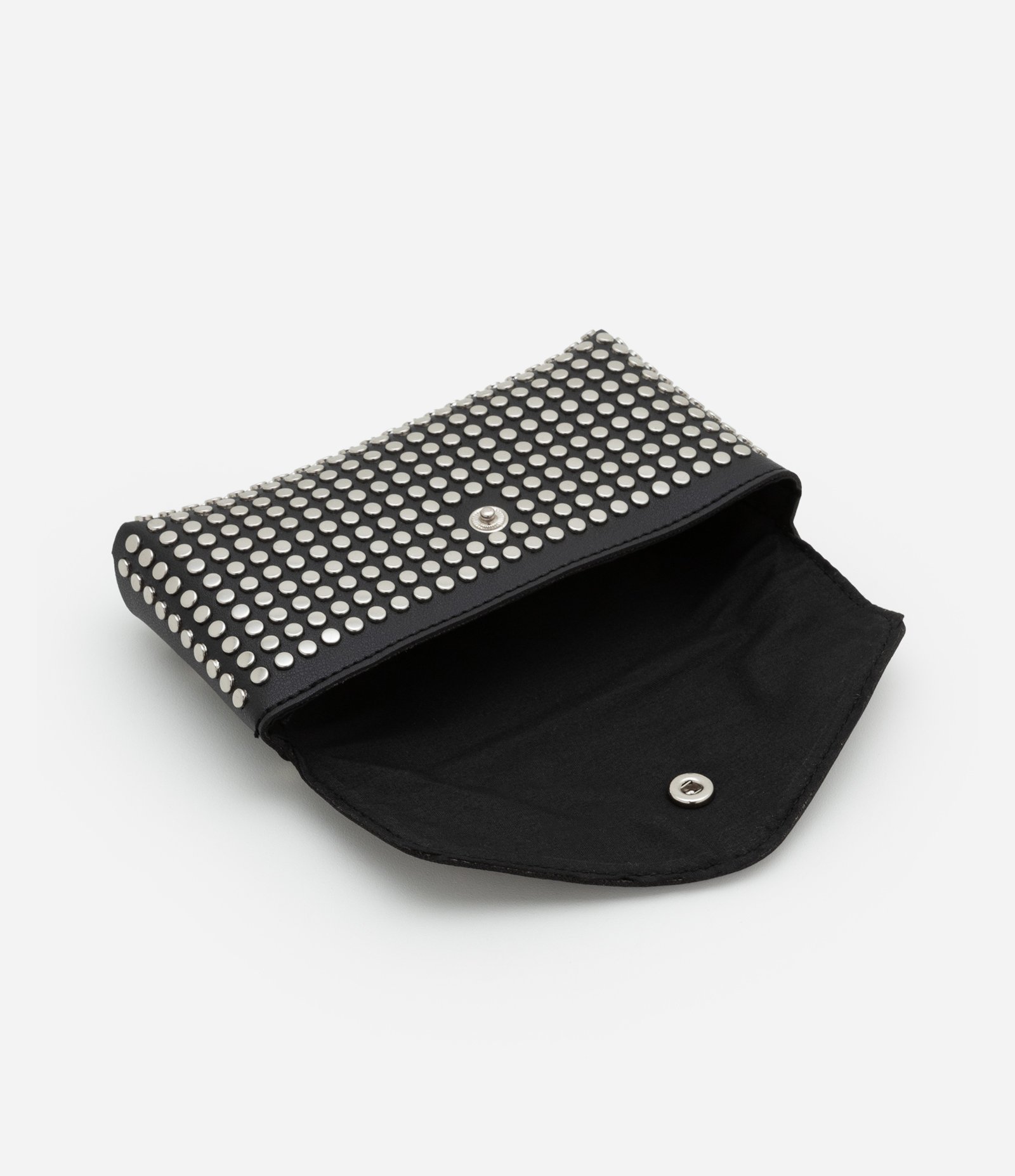 Cinto Médio em PU com Pochete Removível com Tachinhas Preto 2