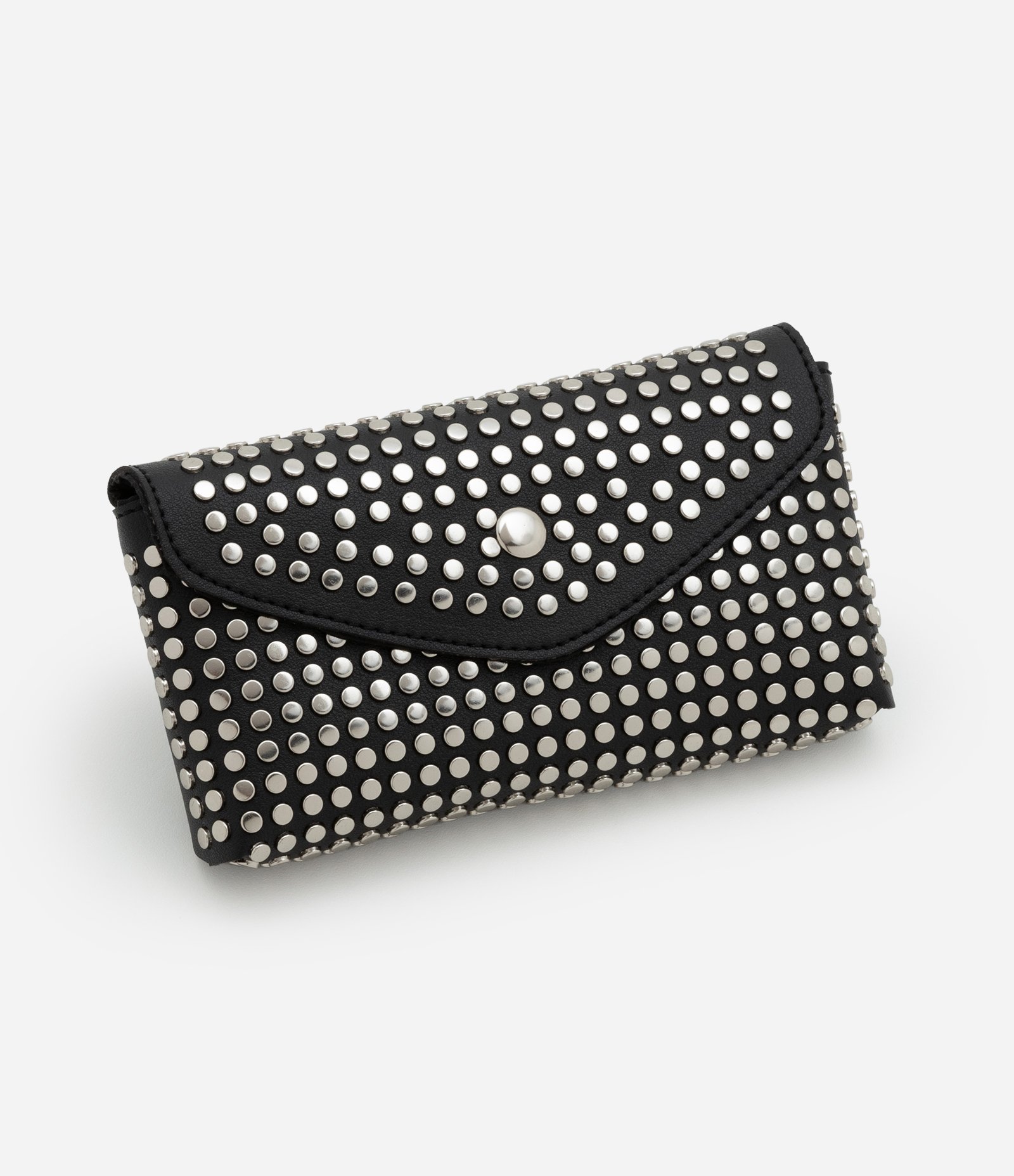 Cinto Médio em PU com Pochete Removível com Tachinhas Preto 3