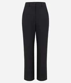 Calça Alfaiatada com Passantes no Cós e Fechamento Frontal