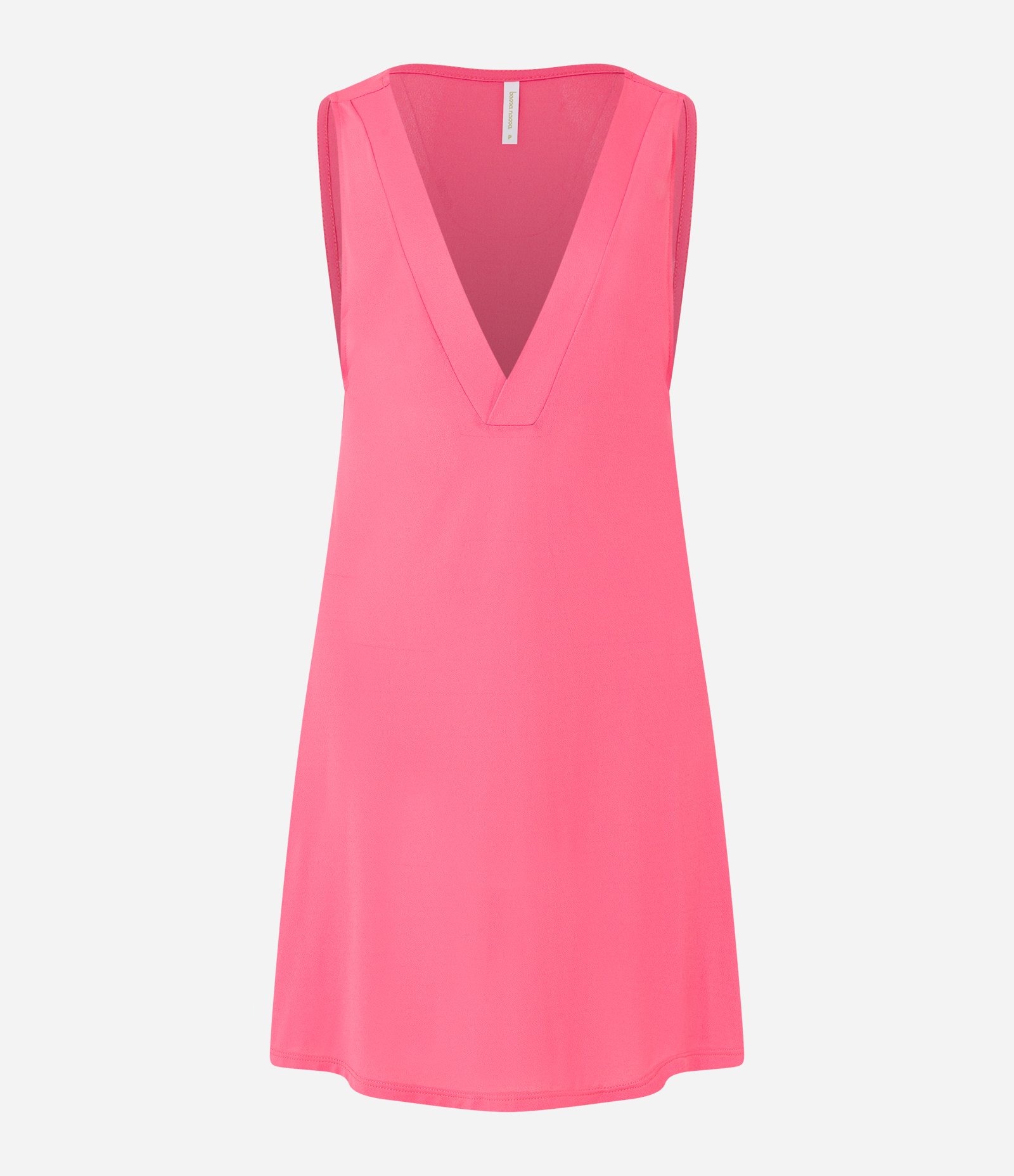 Saída de Praia Vestido Sem Manga em Crepe Rosa Coral 4