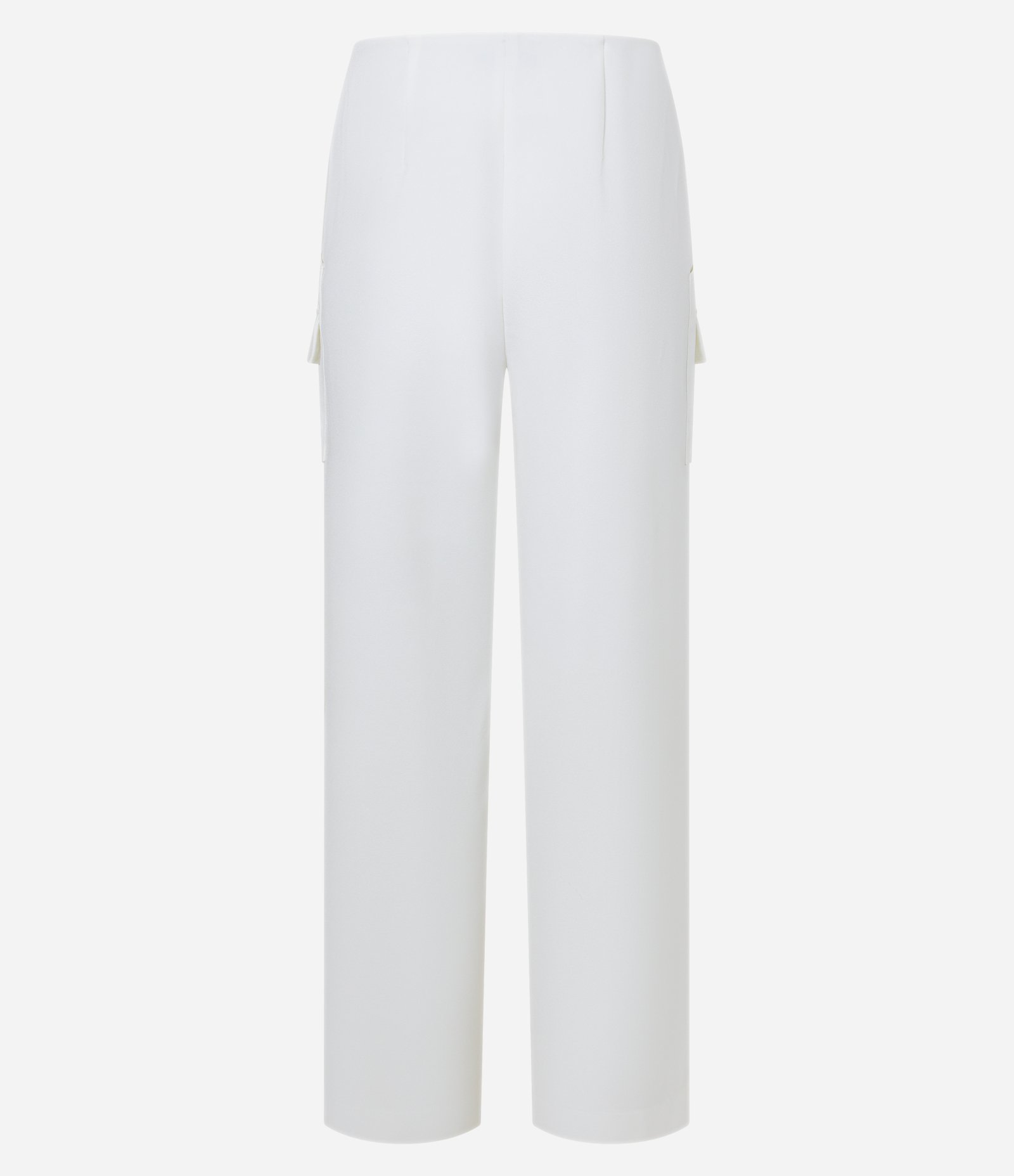 Calça Wide Leg em Crepe com Bolsos Branco Neve 4