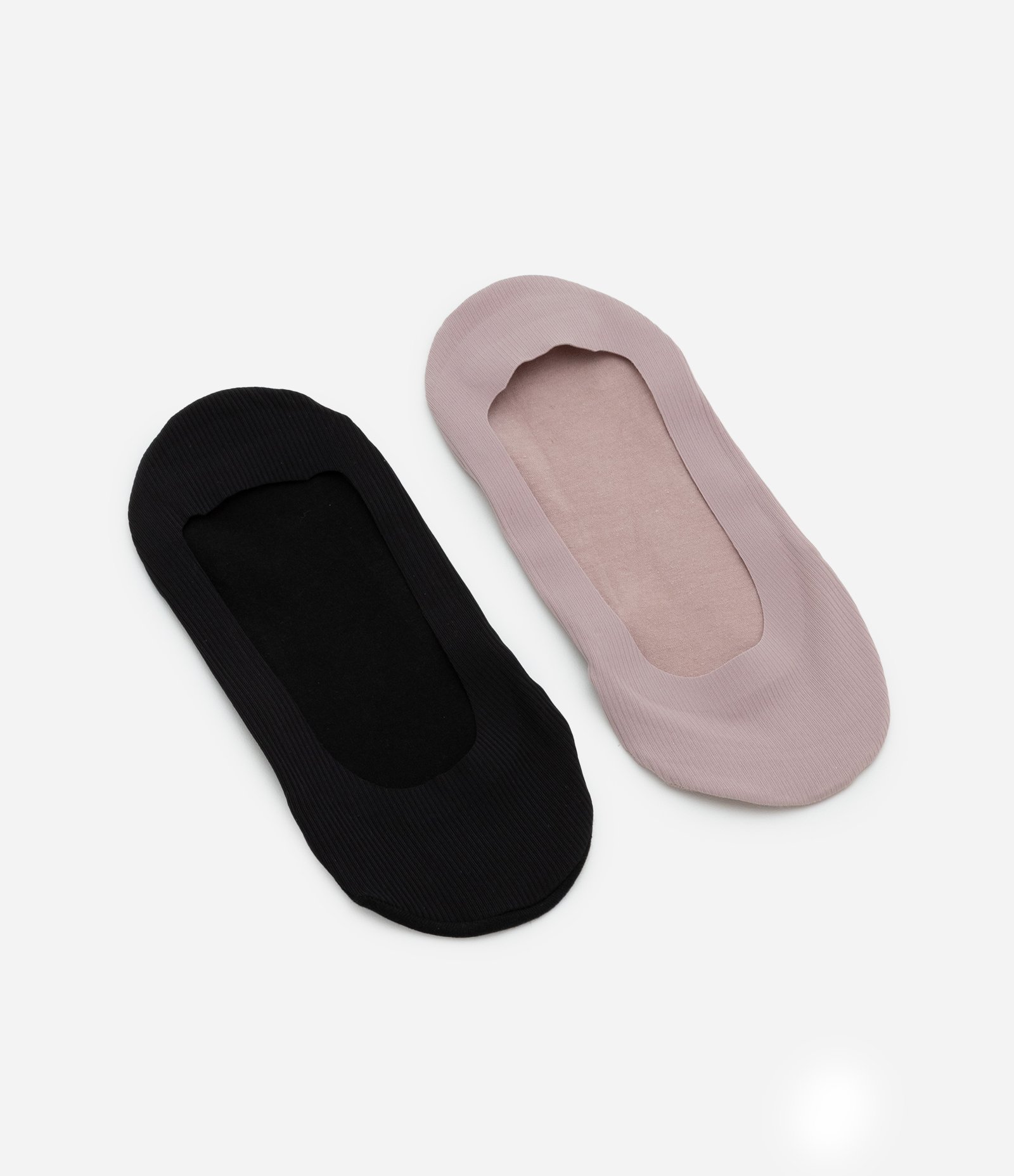 Kit 02 Meias Invisíveis em Algodão Preto/Bege 1