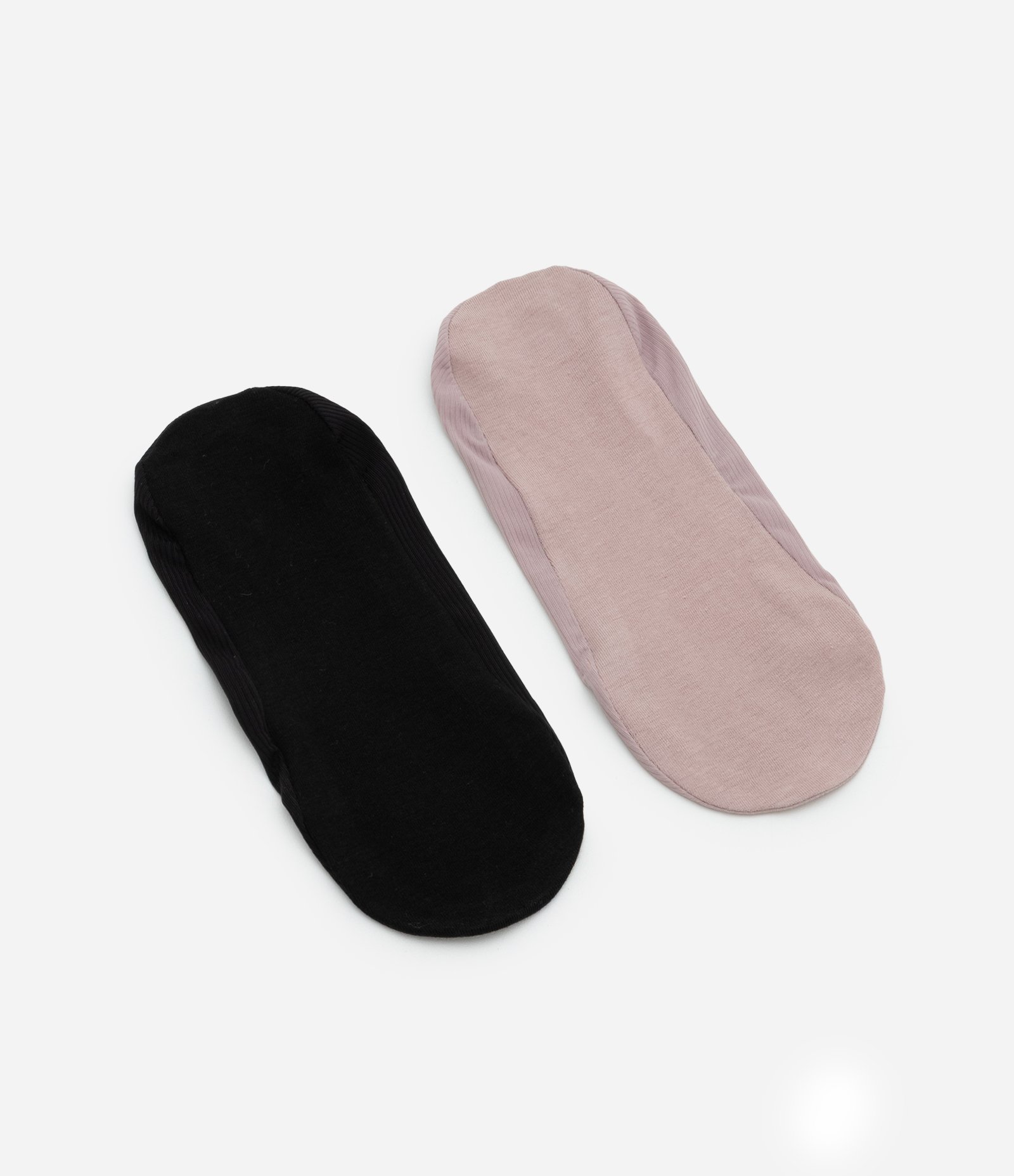 Kit 02 Meias Invisíveis em Algodão Preto/Bege 2