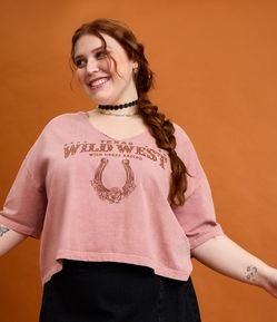 Blusa em Algodão com Estampa Texas Curve & Plus Size