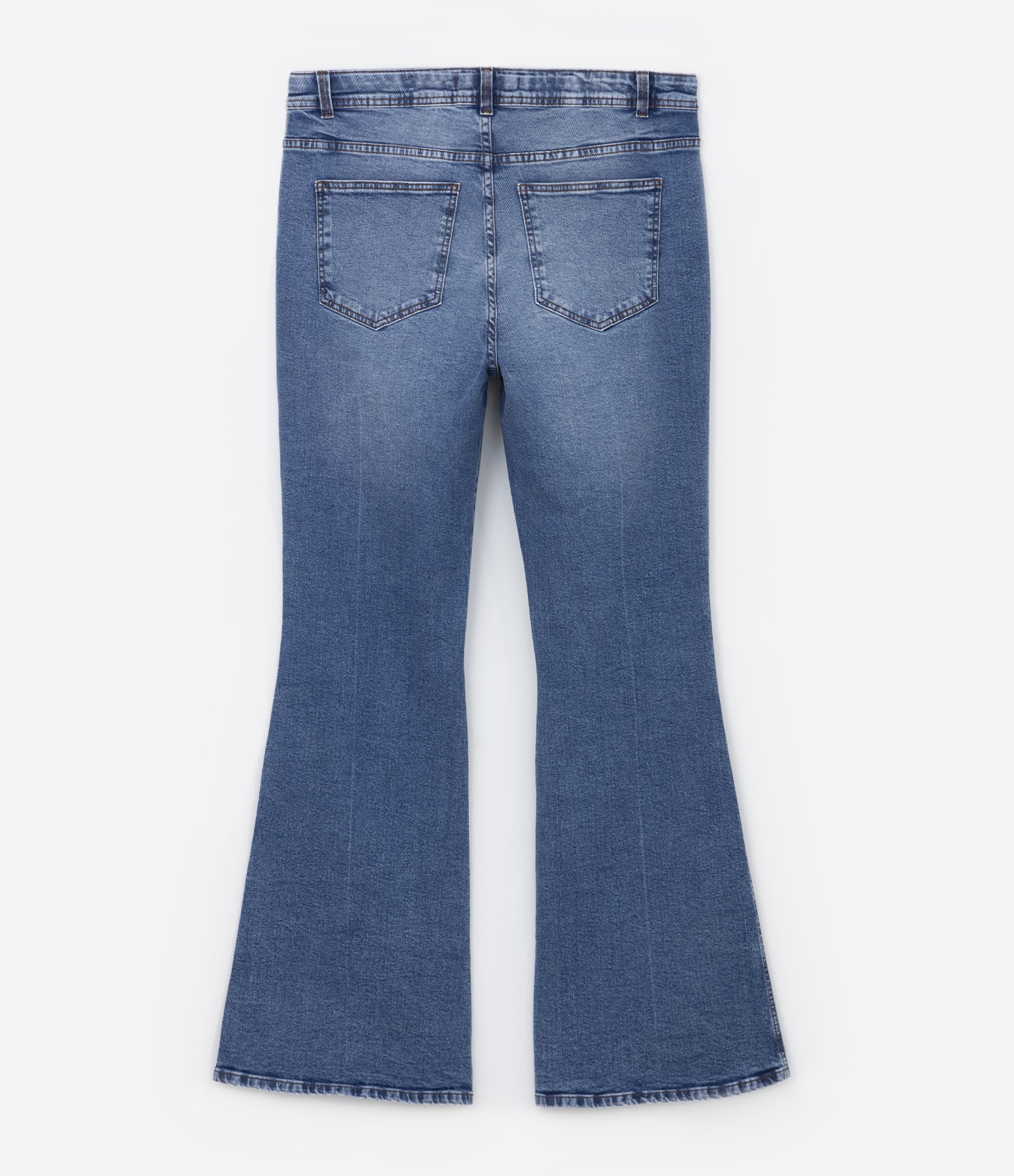 Calça Flare em Jeans com Elastano Cintura Média Curve & Plus Size Azul 7