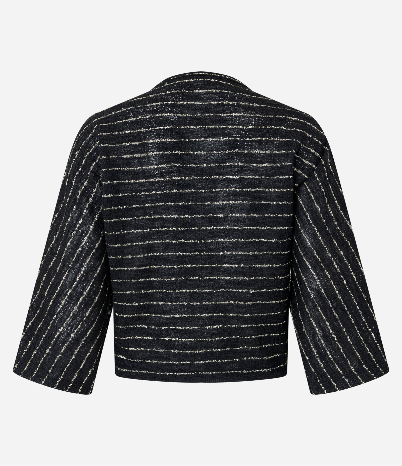 Blusa Curta Texturizada com Franzido e Amarração Preto 3