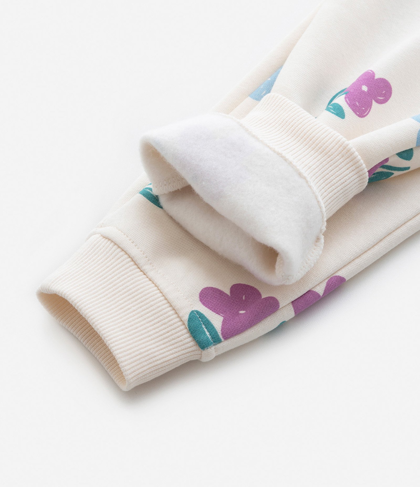 Calça Infantil Quentinha com Estampa Floral - Tam 1 a 5 Anos Bege 5