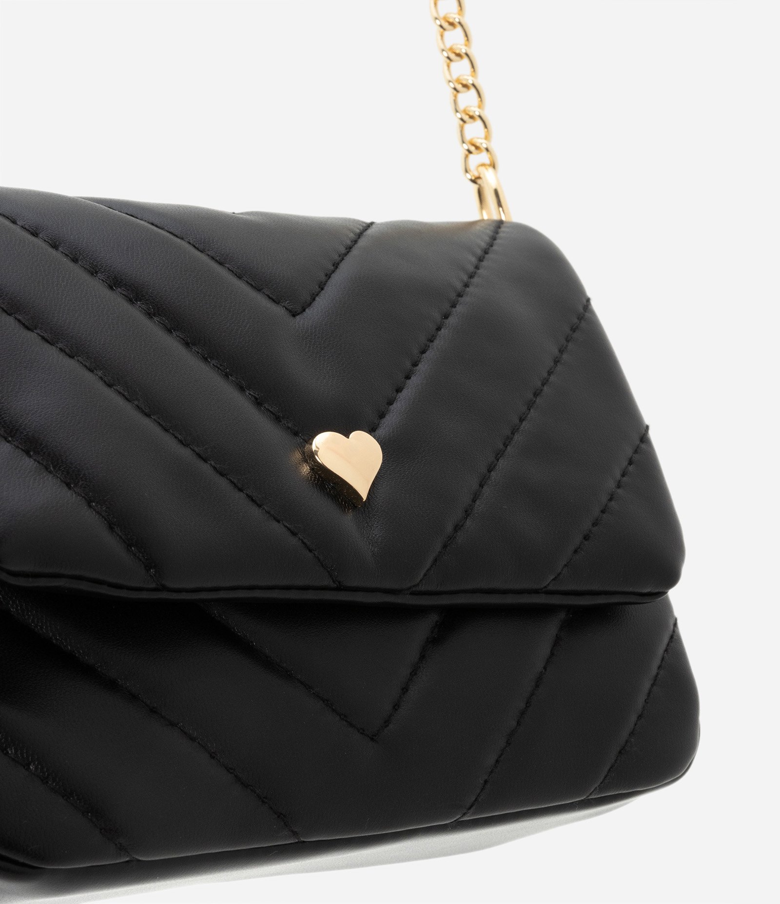 Bolsa Transversal Infantil com Coração Metalizado - Tam U Preto 5