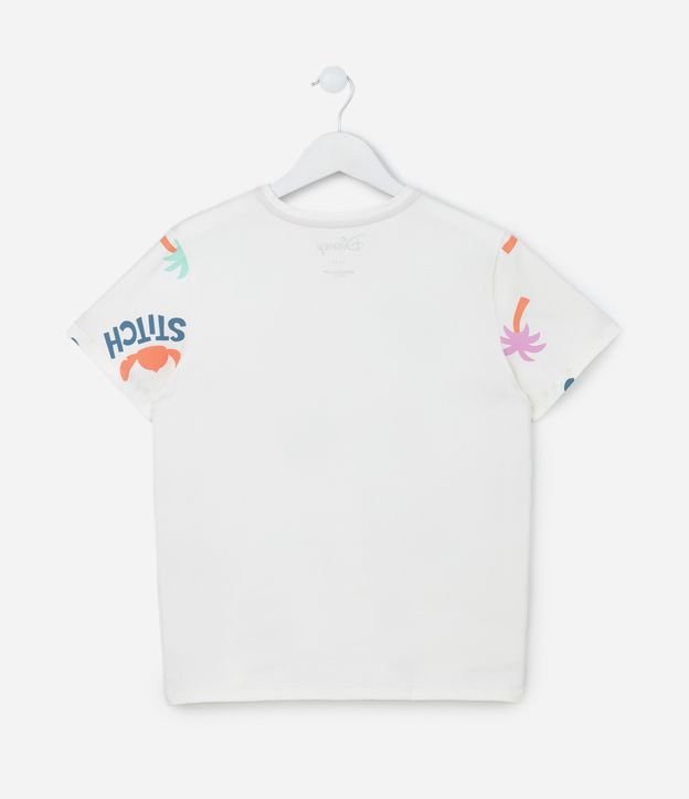 Camiseta Infantil com Estampa do Stitch Tomando Sorvete - Tam 5 a 14 Anos