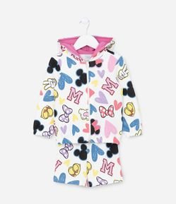 Conjunto Infantil em Moletom com Estampa Minnie - Tam 1 a 6 Anos