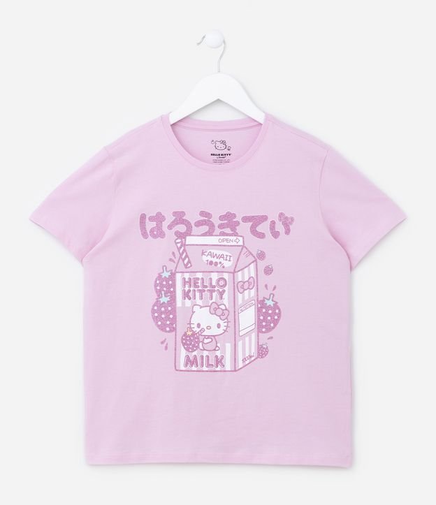 Blusa T-shirt Infantil com Estampa Hello Kitty - Tam 5 a 14 Anos