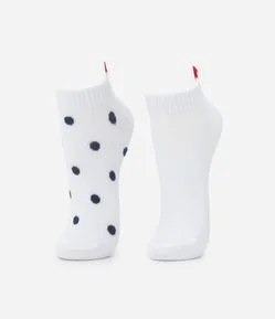 Kit 02 Meias Cano Médio em Algodão com Detalhe Coração