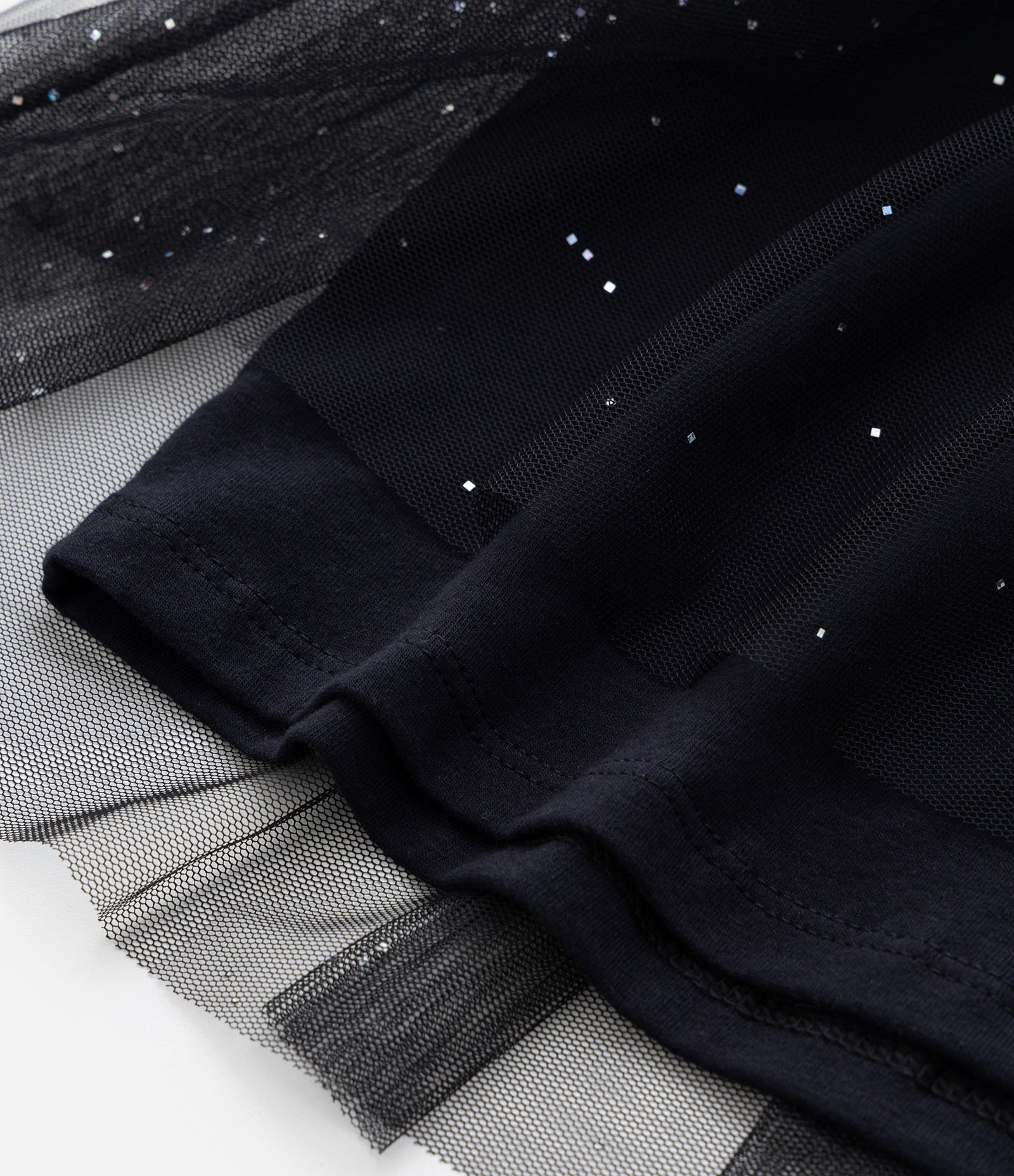 Vestido Infantil em Tule com Babados e Brilhos - Tam 5 a 14 Anos Preto 4