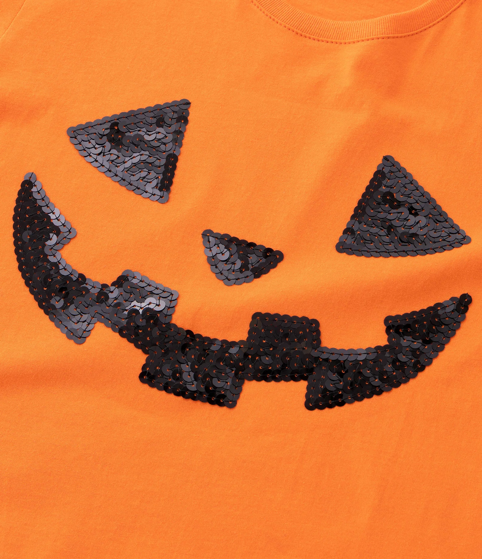 Camiseta Cropped Infantil com Bordado Cara de Abóbora - Tam 5 a 14 Anos Laranja 5