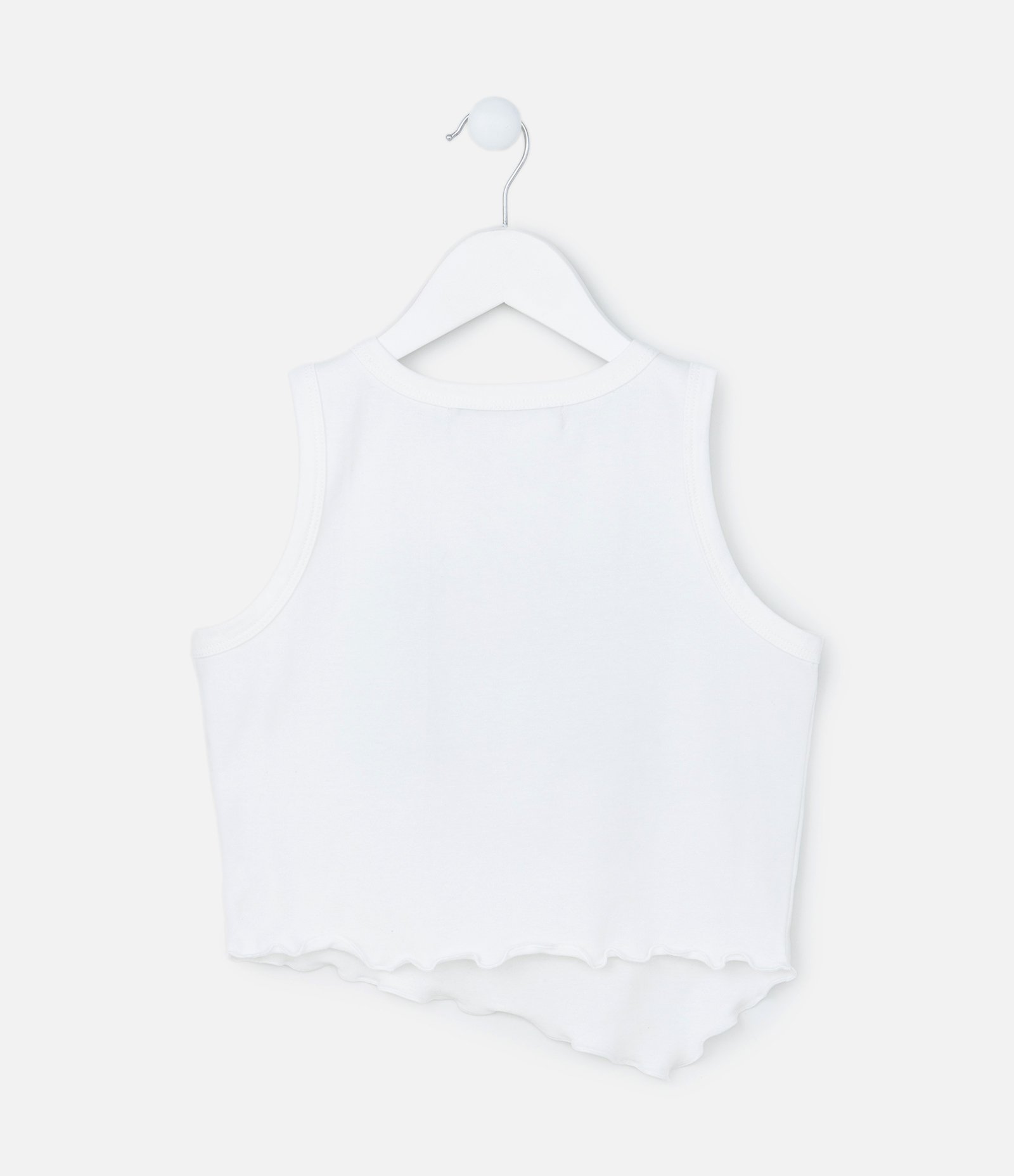 Regata Infantil com Estampa de Anime e Barra Assimétrica - Tam 7 a 14 Anos Branco Neve 2