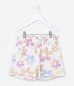 Short Clochard Infantil com Estampa Floral - Tam 5 a 14 Anos
