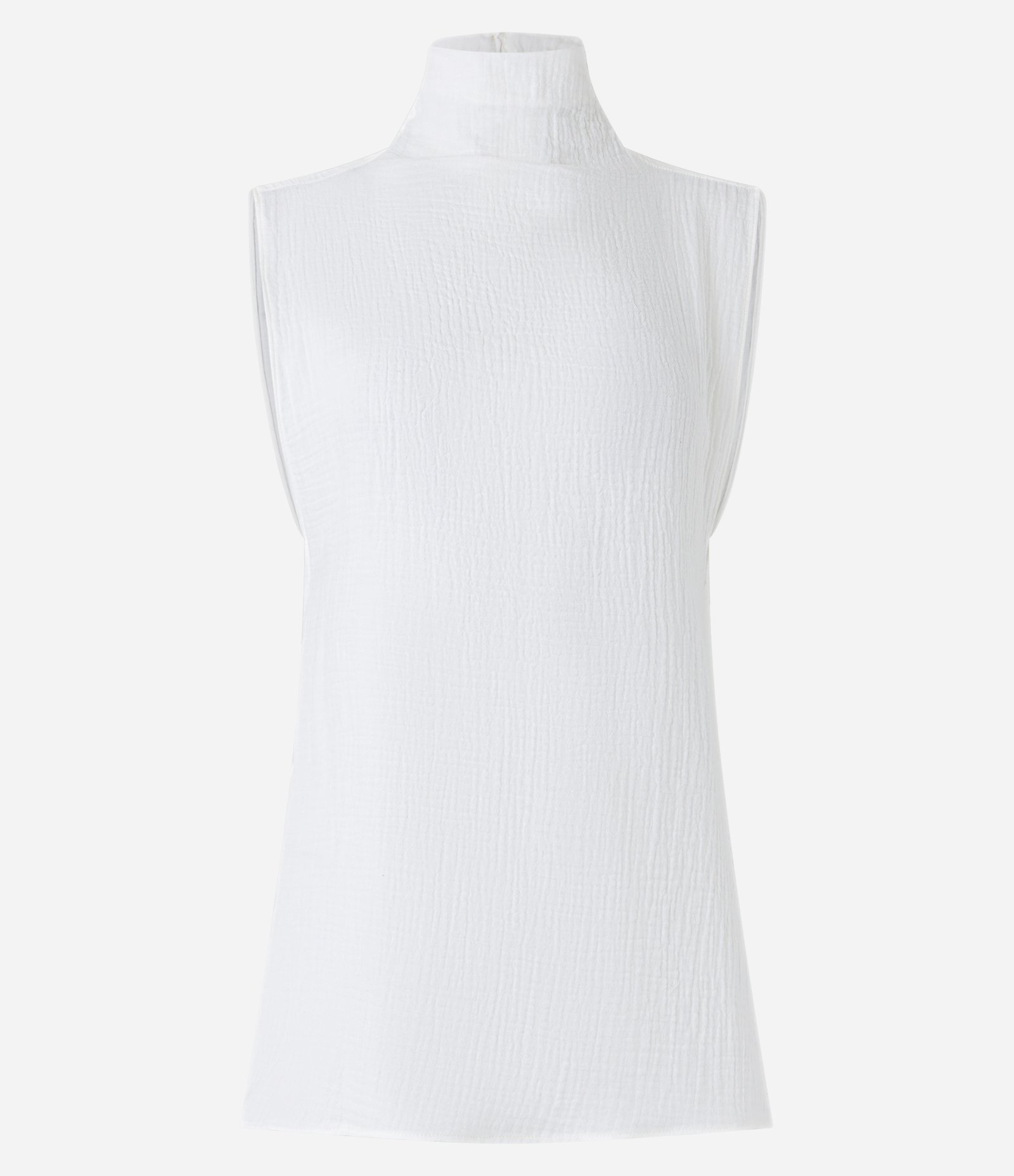 Blusa Texturizada em Algodão com Gola Alta e Cava Ampla Branco 6