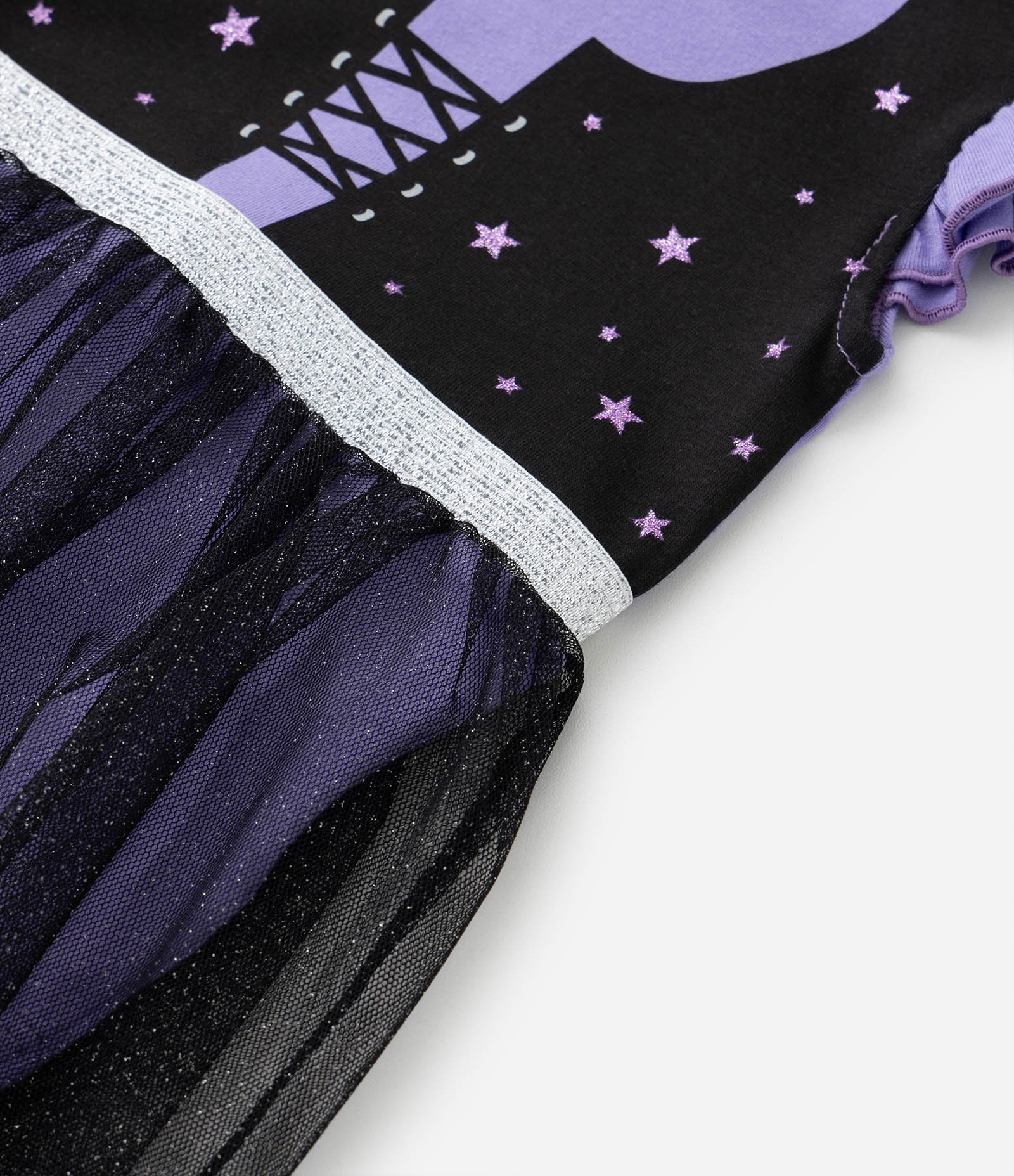 Vestido Body Infantil com Estampa Bruxinha com Saia de Tule - Tam 0 a 24 meses Preto 4