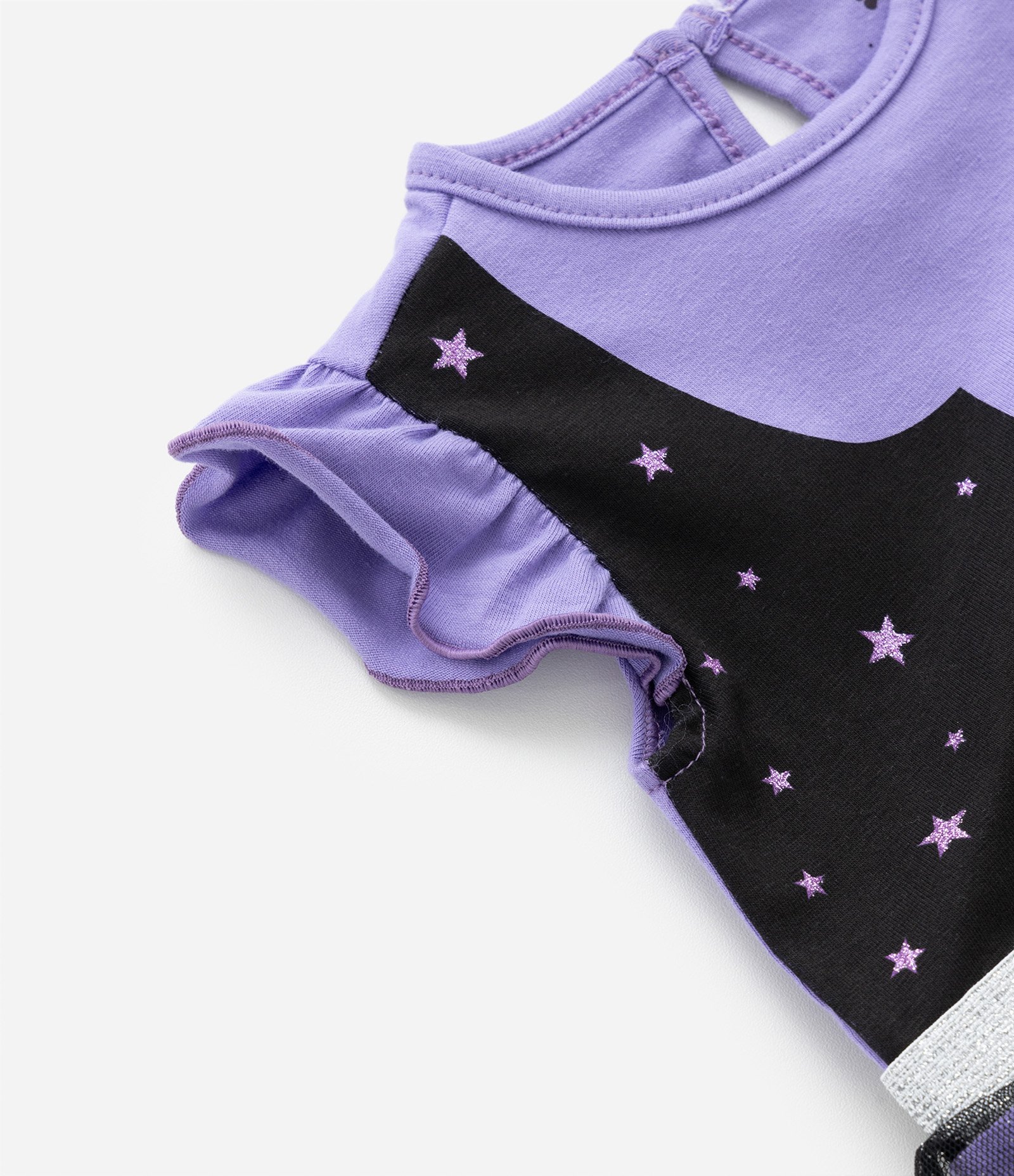 Vestido Body Infantil com Estampa Bruxinha com Saia de Tule - Tam 0 a 24 meses Preto 5