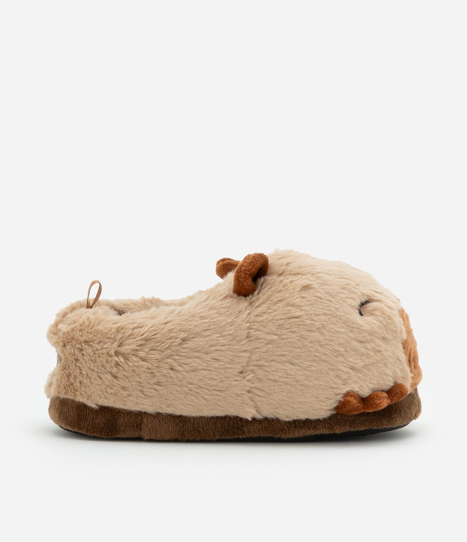 Pantufa Fechada Infantil com Bordado Capivara - Tam 29 a 36 Bege 4