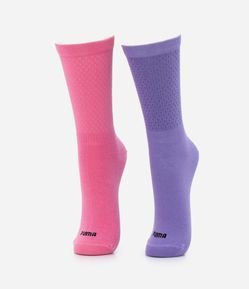 Kit 02 Meias Cano Alto e sem Costura Puma