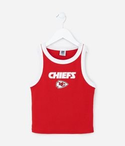 Regata Infantil Canelada com Estampa NFL Chiefs - Tam 7 a 14 Anos