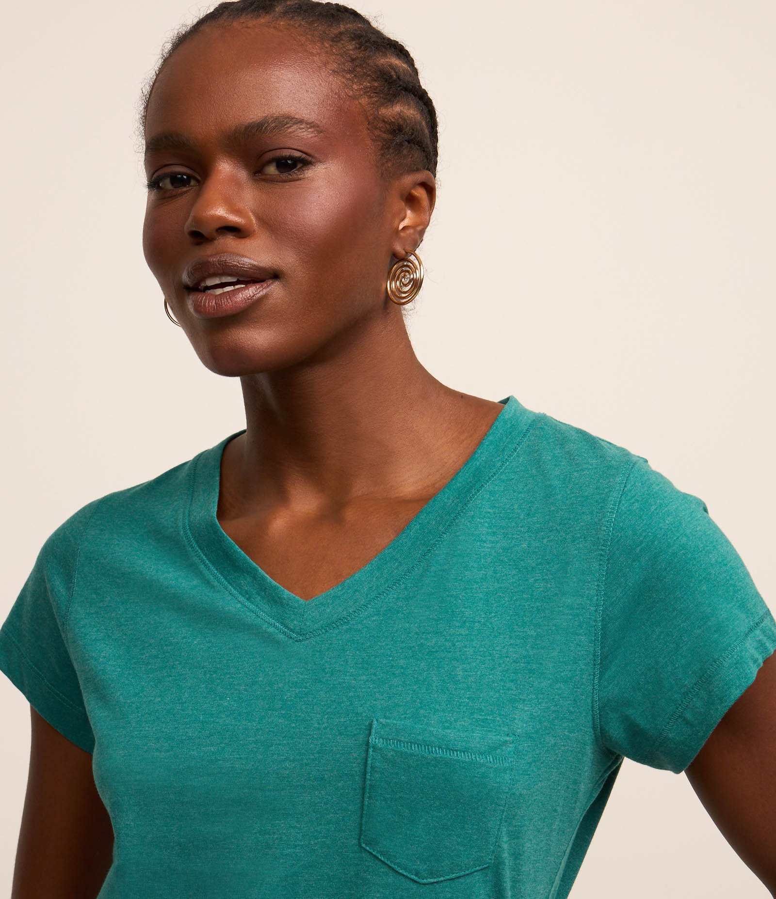 Blusa Básica em Algodão com Bolsinho Frontal Verde 3