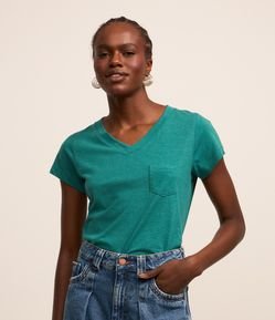 Blusa Básica em Algodão com Bolsinho Frontal
