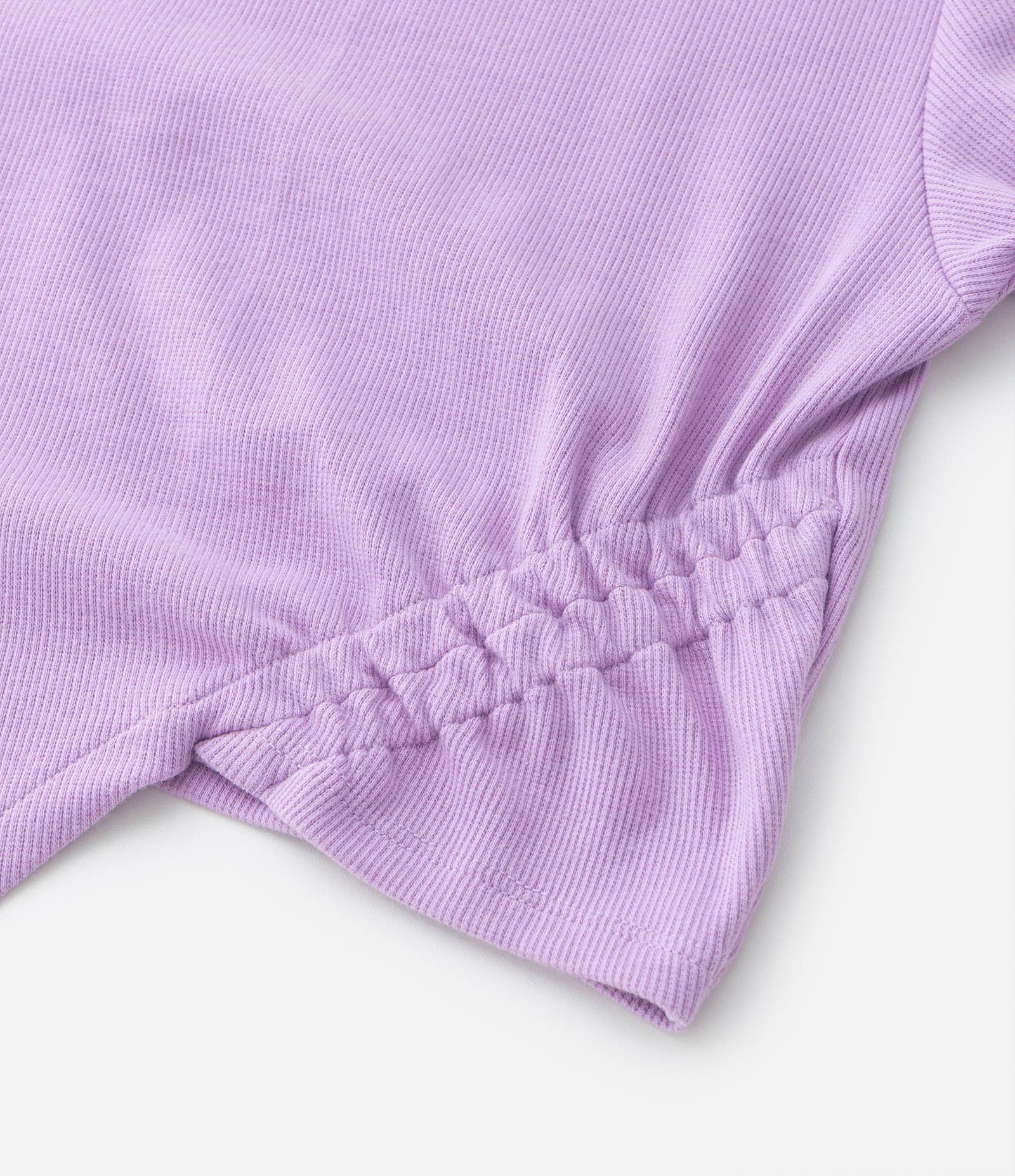 Blusa Baby Look Infantil Canelada com Barra Assimétrica - Tam 7 a 14 Anos Roxo 4