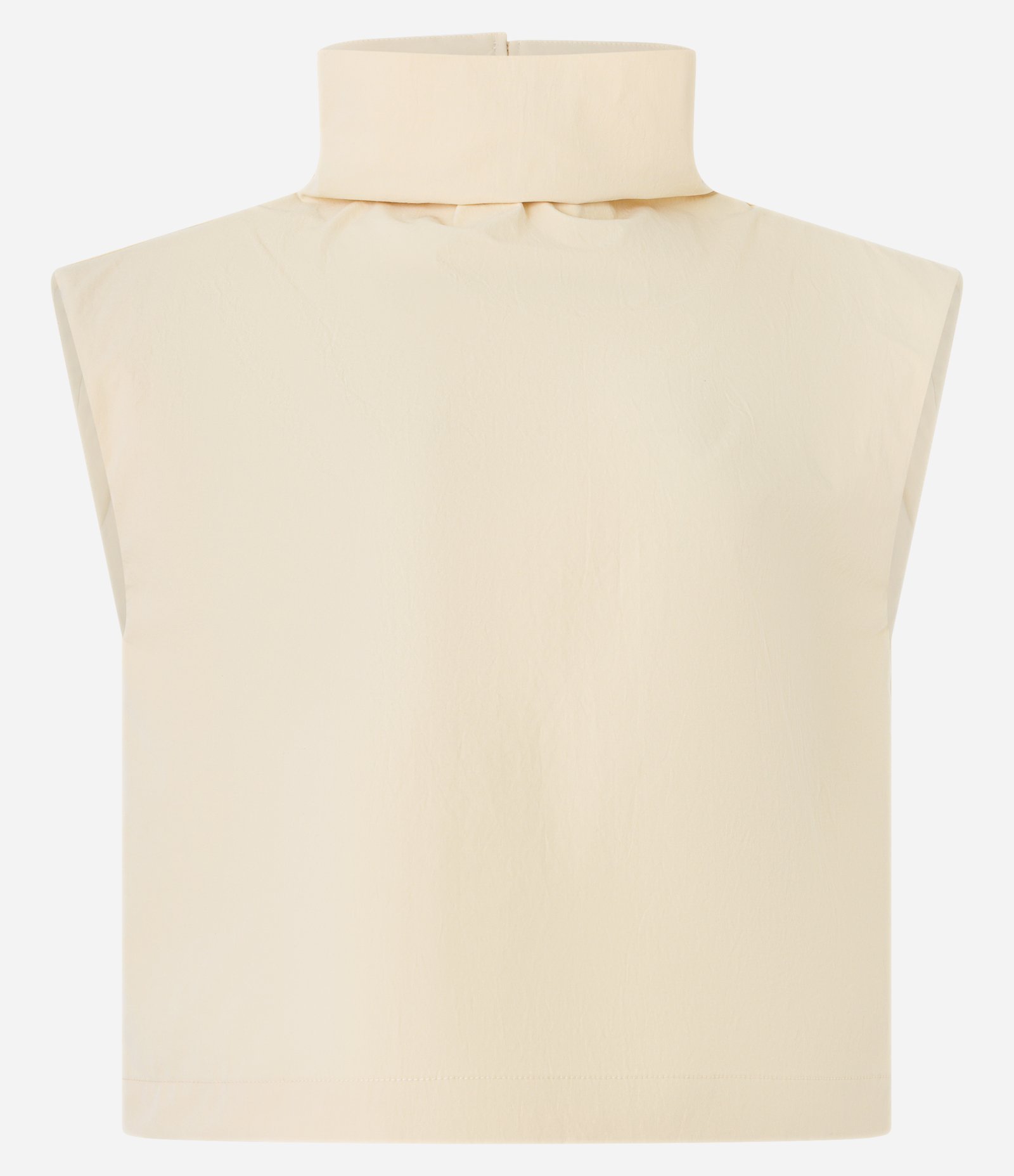 Blusa Gola Alta com Ombro Deslocado e sem Mangas Amarelo 5