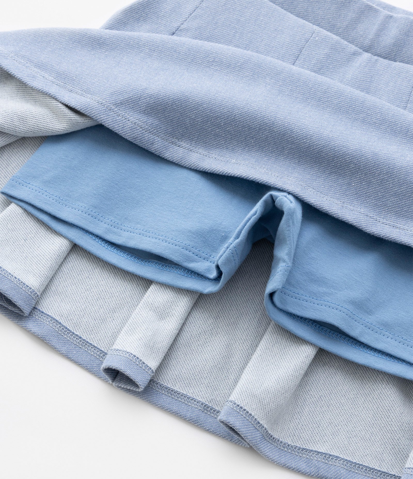 Short Saia Infantil Plissado com Textura - Tam 5 a 14 Anos Azul 5