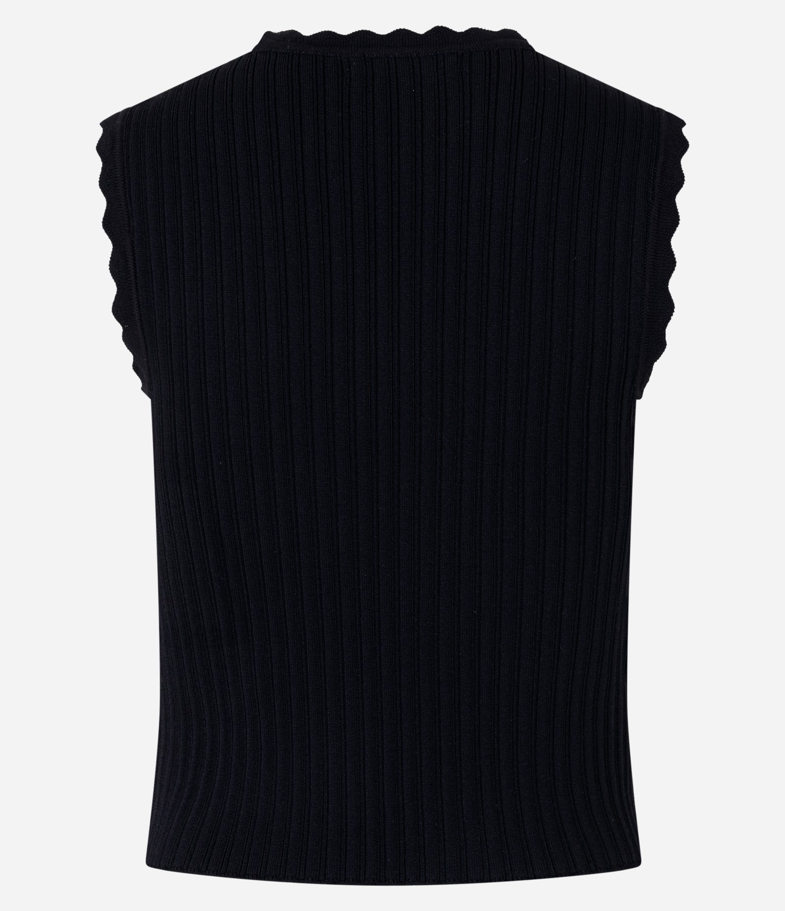 Blusa em Tricô Canelado com Detalhe Ondulados Preto 8