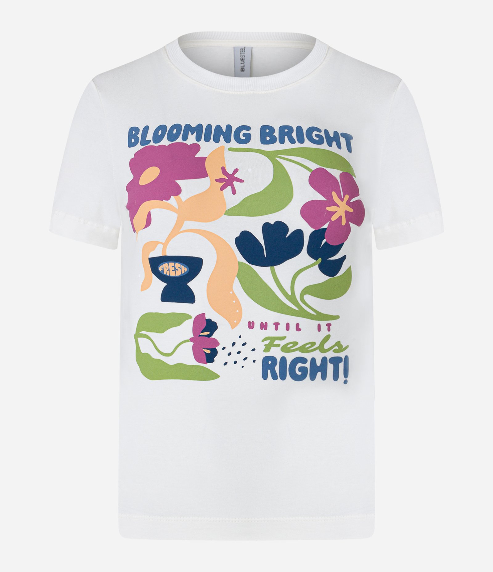Blusa T-shirt em Algodão com Estampa Blooming Bright Branco 4