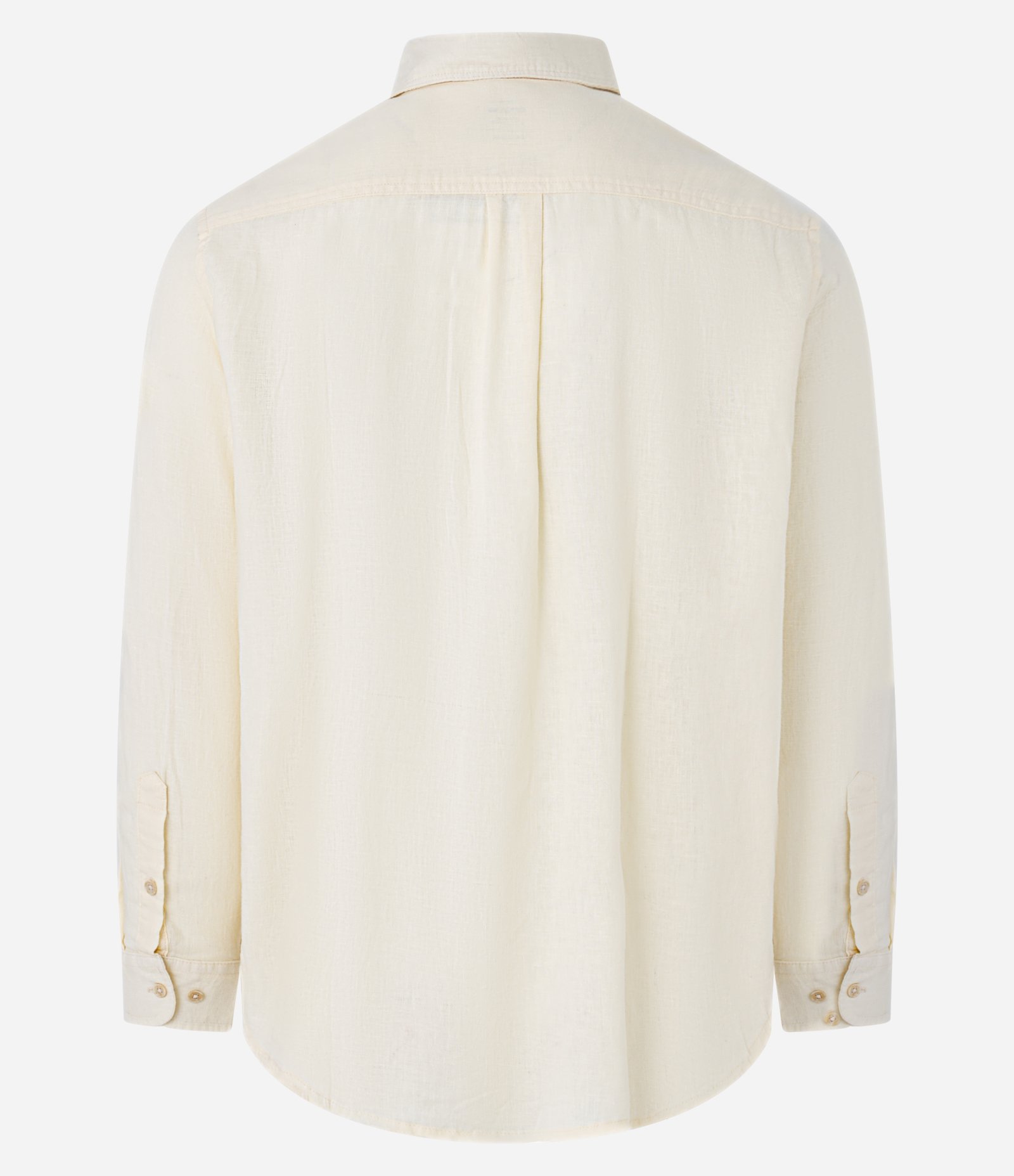 Camisa Regular Básica em Linho com Gola Colarinho Amarelo Claro 6