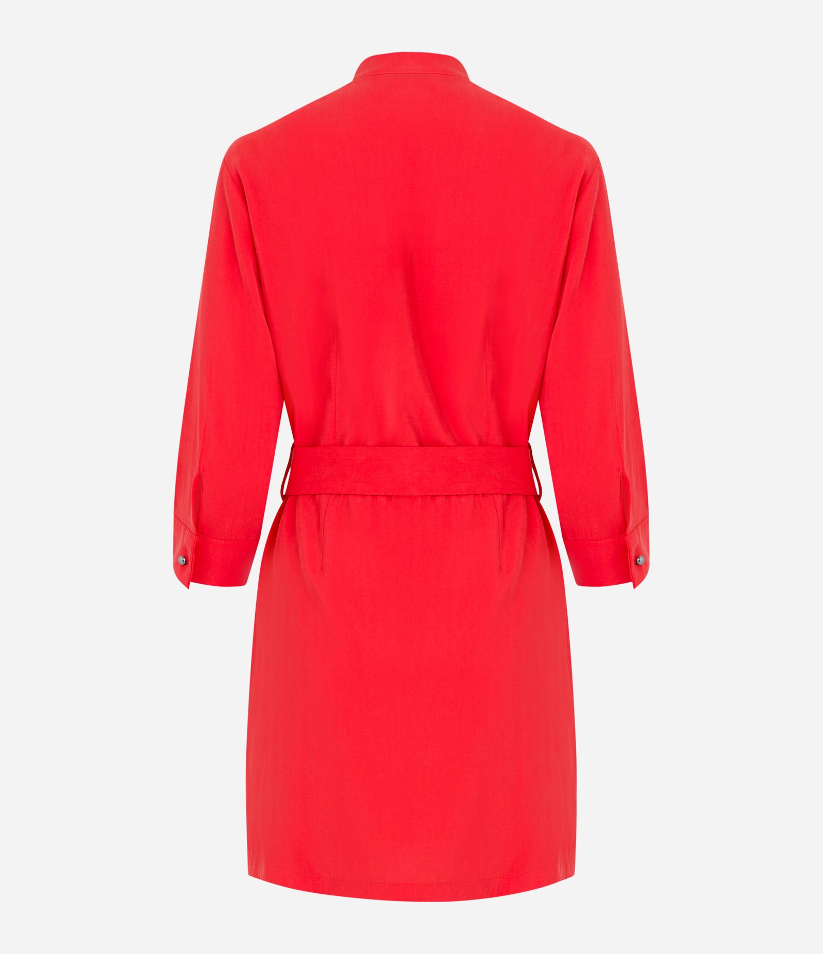 Vestido Alfaiatado com Abotoamento Frontal e Cinto Fivela Vermelho 8
