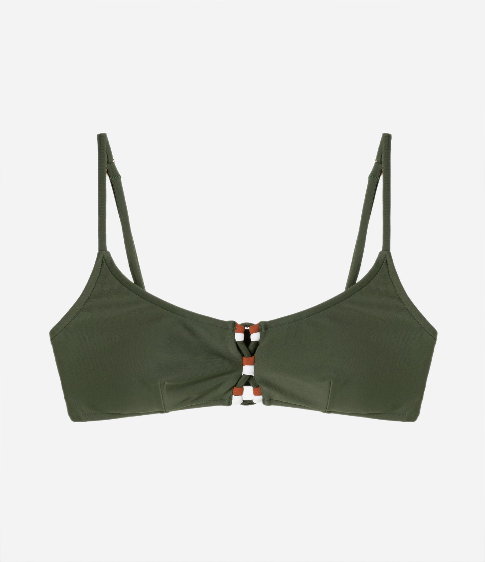Biquini Top Camisetinha com Detalhes transpassados no Centro Verde 5