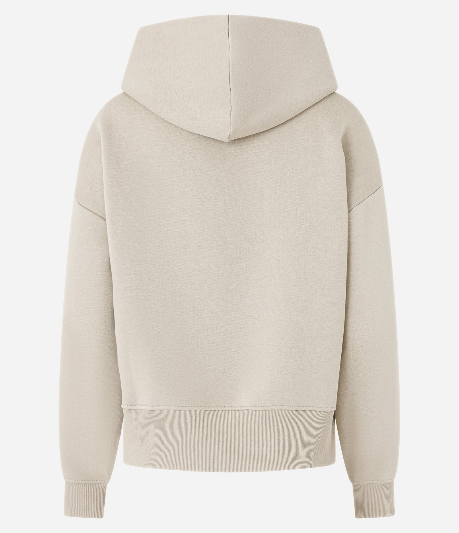 Casaco Fechado Básico em Moletom com Forro Fleece Bege 6