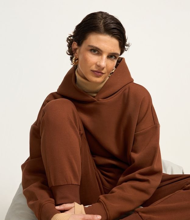 Blusão Básico em Moletom com Forro Fleece