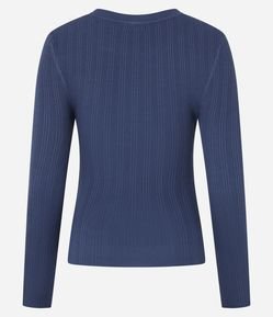 Suéter em Tricô com Textura Canelada