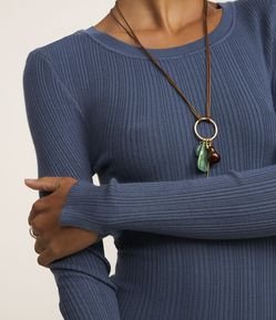 Suéter em Tricô com Textura Canelada