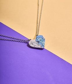 Kit 02 Colares Infantis Bff com Pingente Stitch e Angel