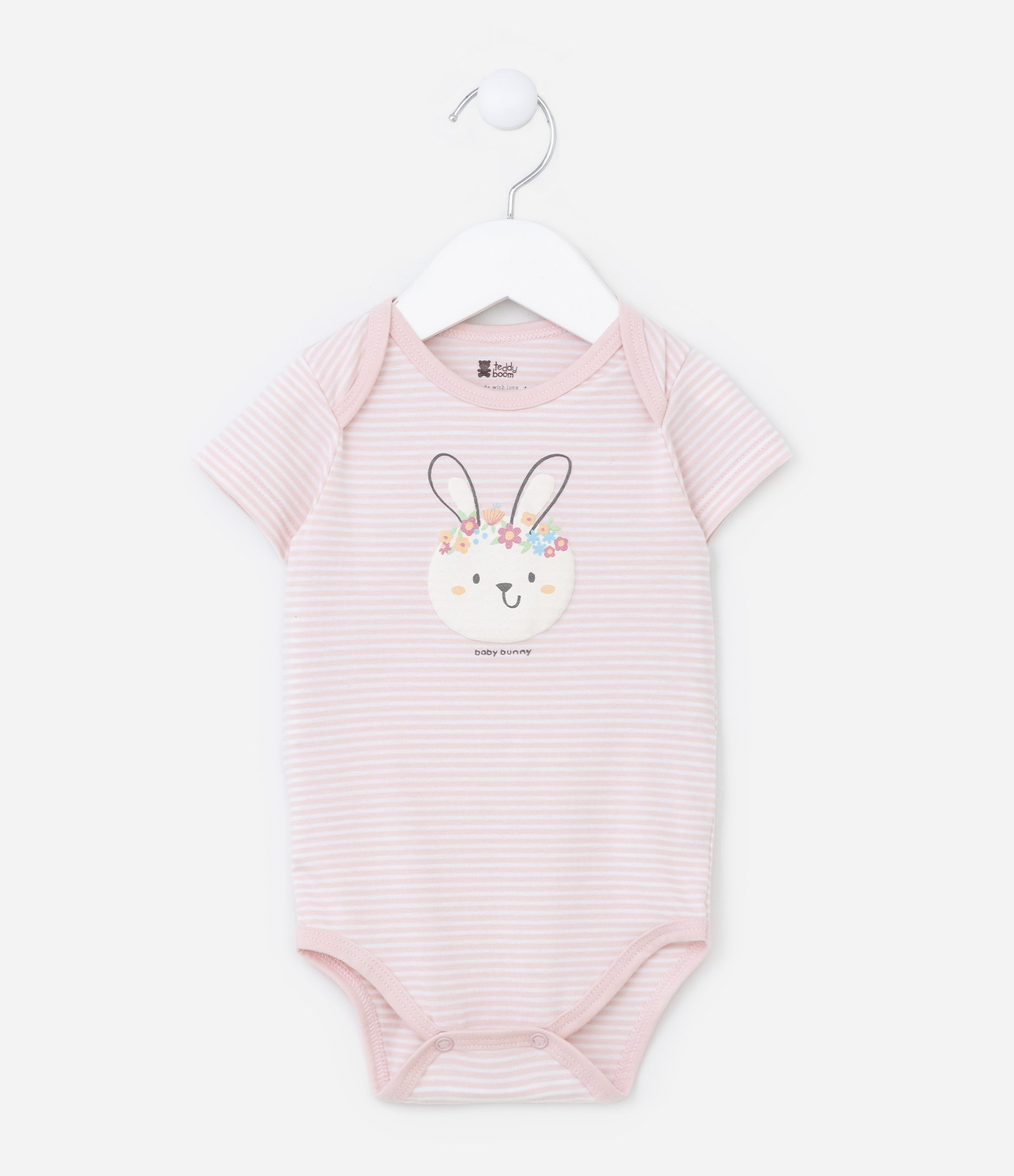 Body Infantil em Cotton com Estampa Coelha - Tam 0 a 18 meses Rosa 1