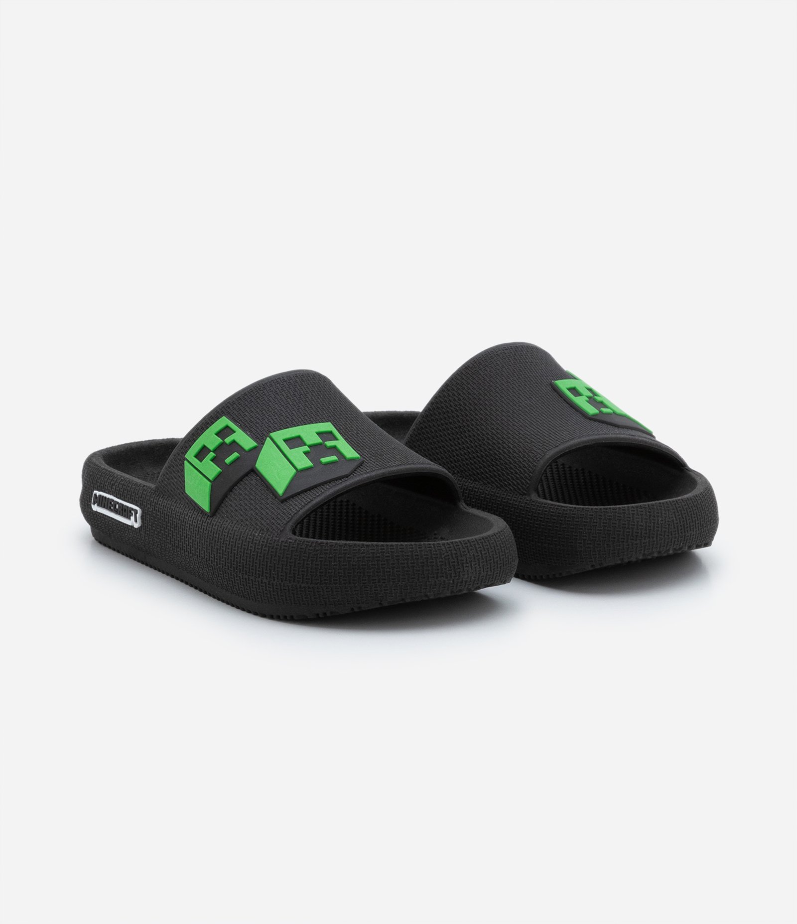 Chinelo Slide Infantil com Patch do Minecraft - Tam 27 ao 34 Preto 1