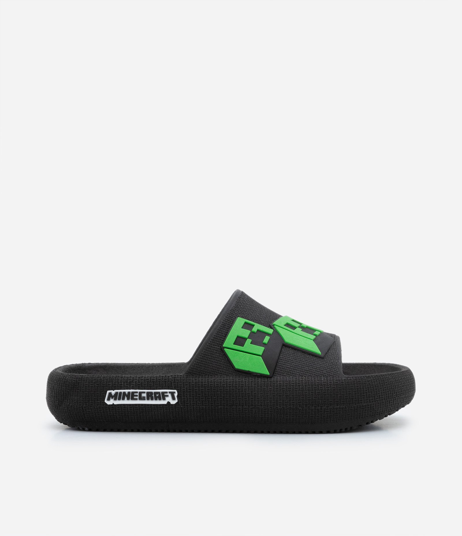 Chinelo Slide Infantil com Patch do Minecraft - Tam 27 ao 34 Preto 5