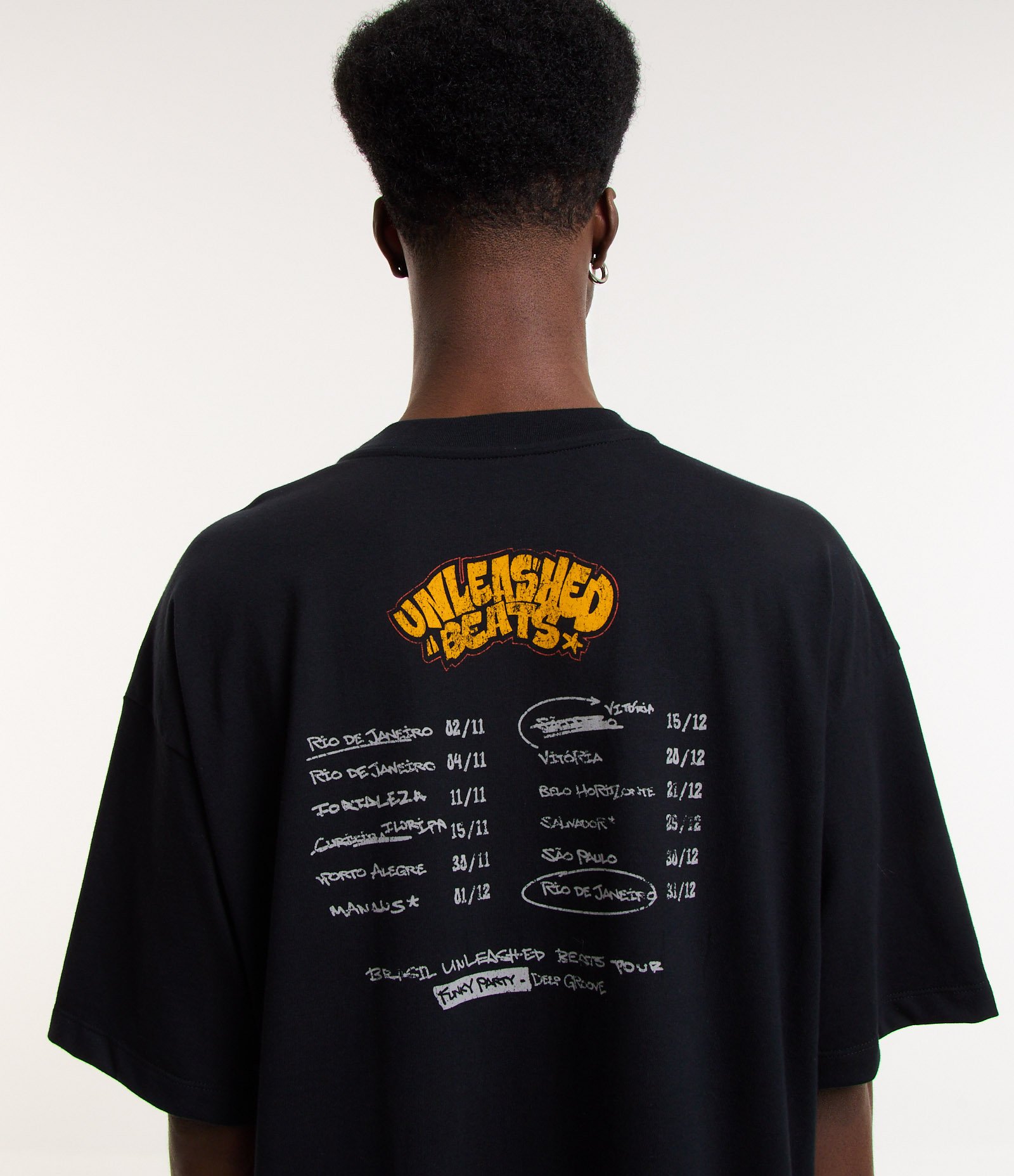 Camiseta Oversized em Algodão com Estampa Disco Unleashed Beats Preto 5