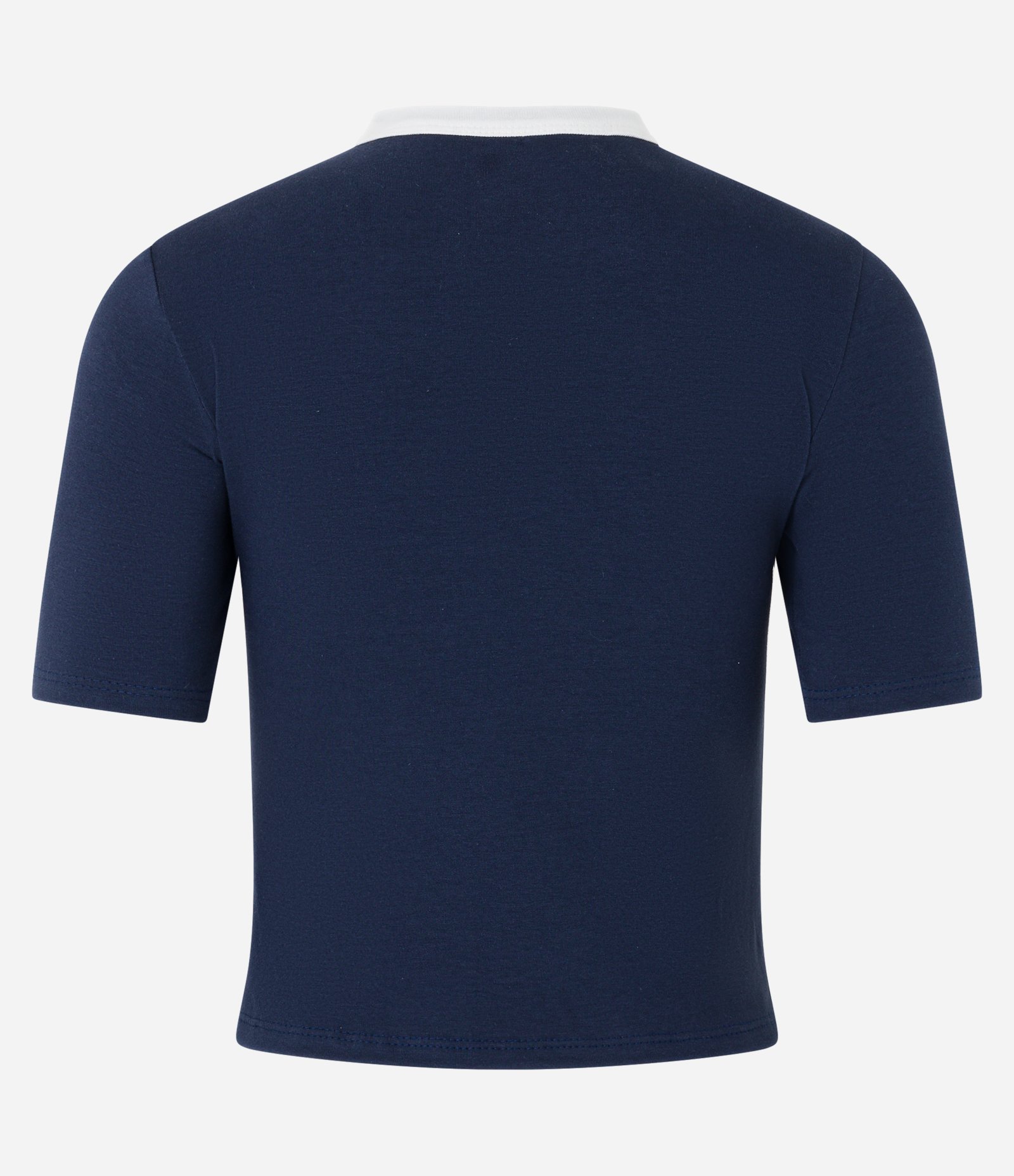 Camiseta Curta em Algodão com Estampa Stitch Azul Marinho 5